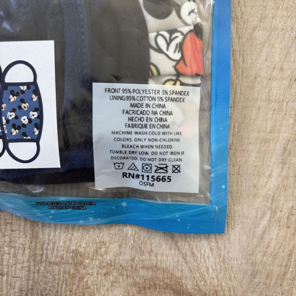 Disney Minnie & Mickey Mouse Kids Cloth Face Masks Washable Reusable New 5 Packs - Picture 12 of 14